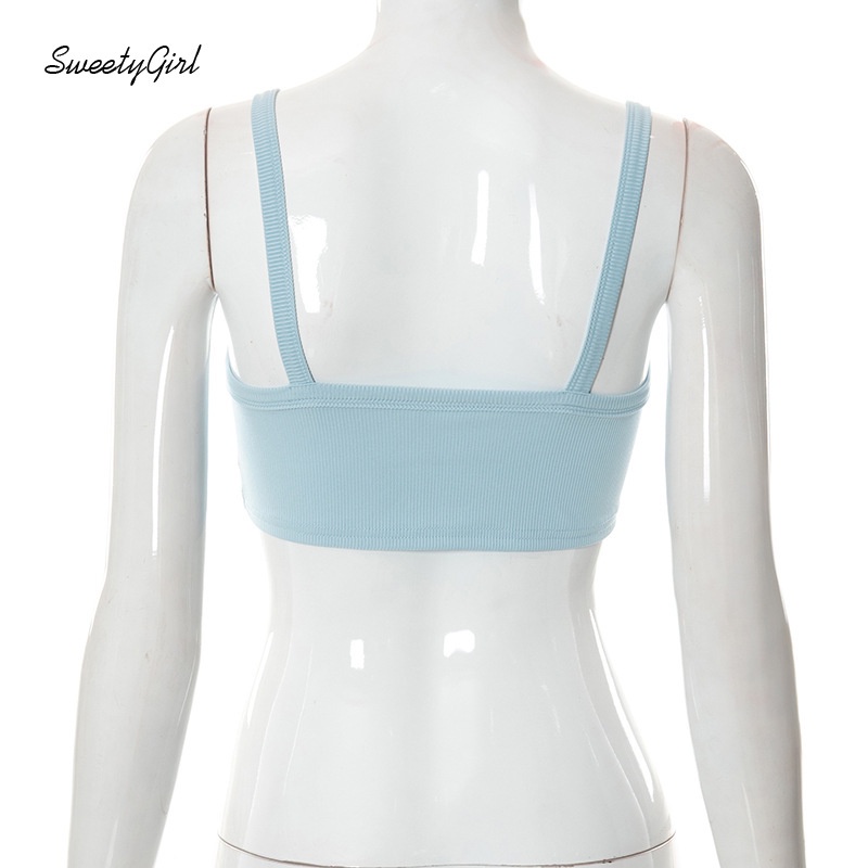 Áo Tank Top Cổ Chữ U Hở Lưng Màu Sắc Ngọt Ngào Thời Trang 2022 Cho Nữ