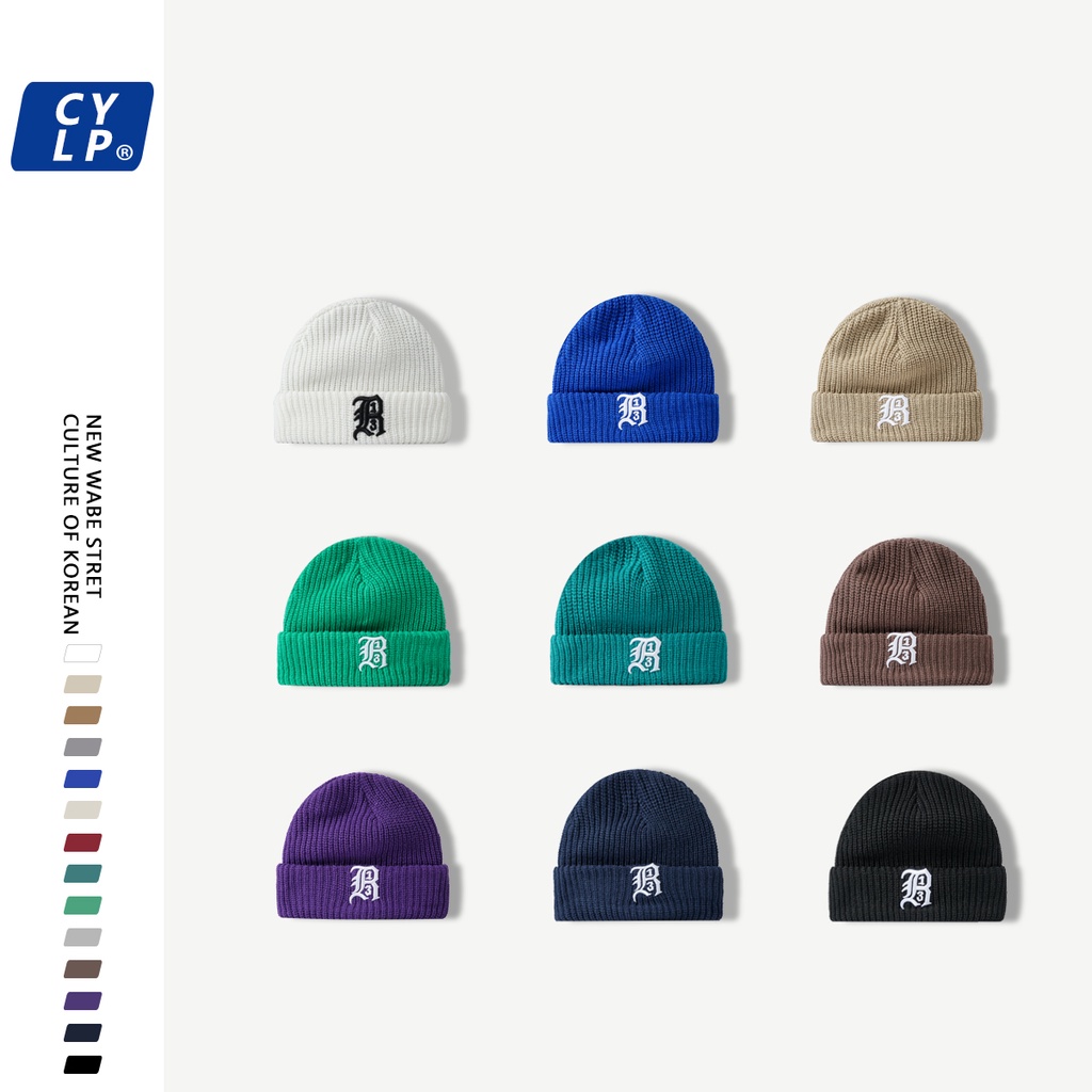 Mũ Len Thêu Chữ Phong Cách Đường Phố Hàn Quốc Cá Tính Pu