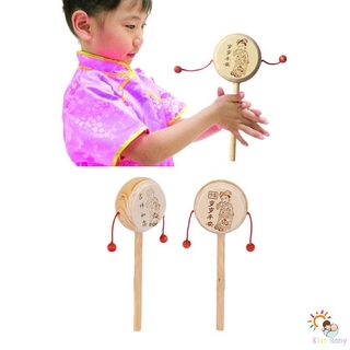 Trống Lục Lạc Gỗ Phong Cách Trung Hoa Dành Cho Bé