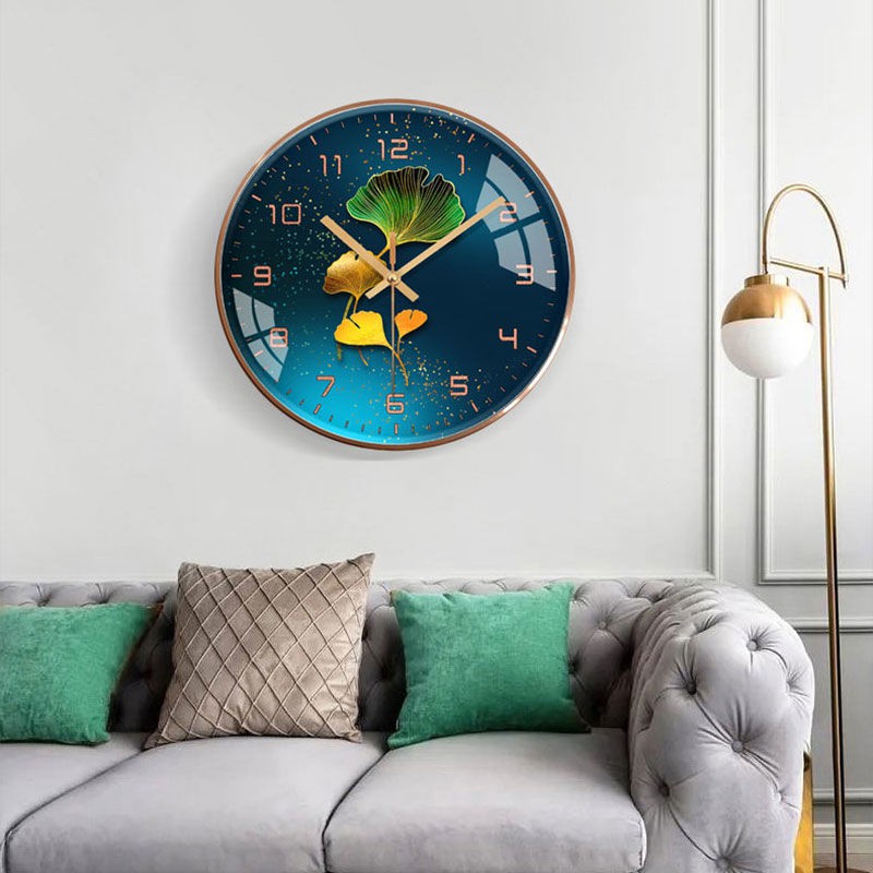 đồng hồ treo tườngMute Home Wall Clock Phòng khách ngủ Phong cách Bắc Âu Ánh sáng sang trọng Nghệ thuật tạo Thời t