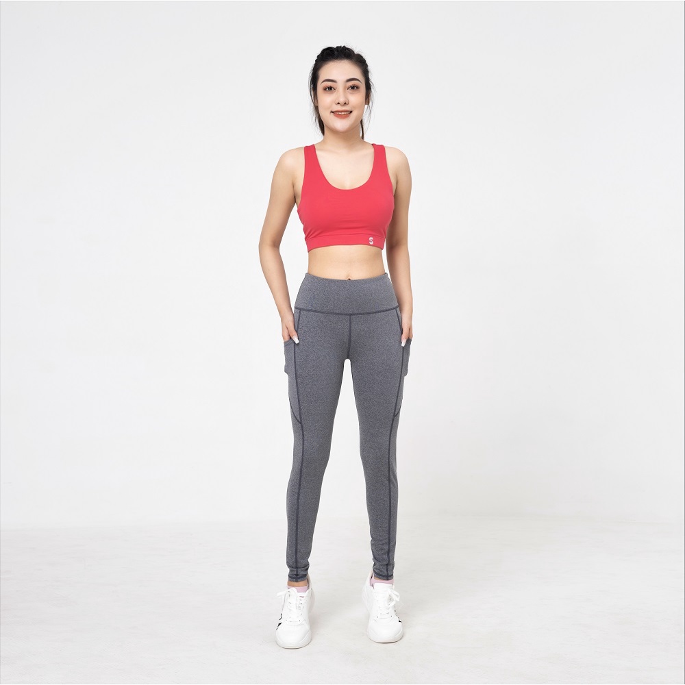 Set đồ tập gym yoga aerobic nữ BAS áo bra 3 lớp kèm mút  quần legging lưng cao co giãn đa chiều thoải mái