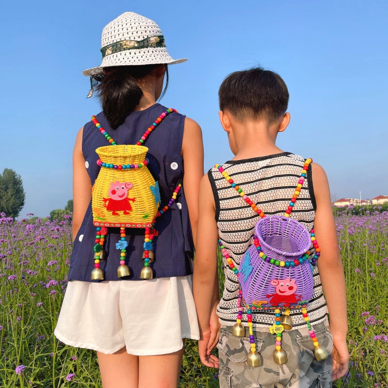 Giỏ Đan Tre / Nhựa Giả Mây Thủ Công Phong Cách Dân Tộc Dùng Làm Đạo Cụ Biểu Diễn