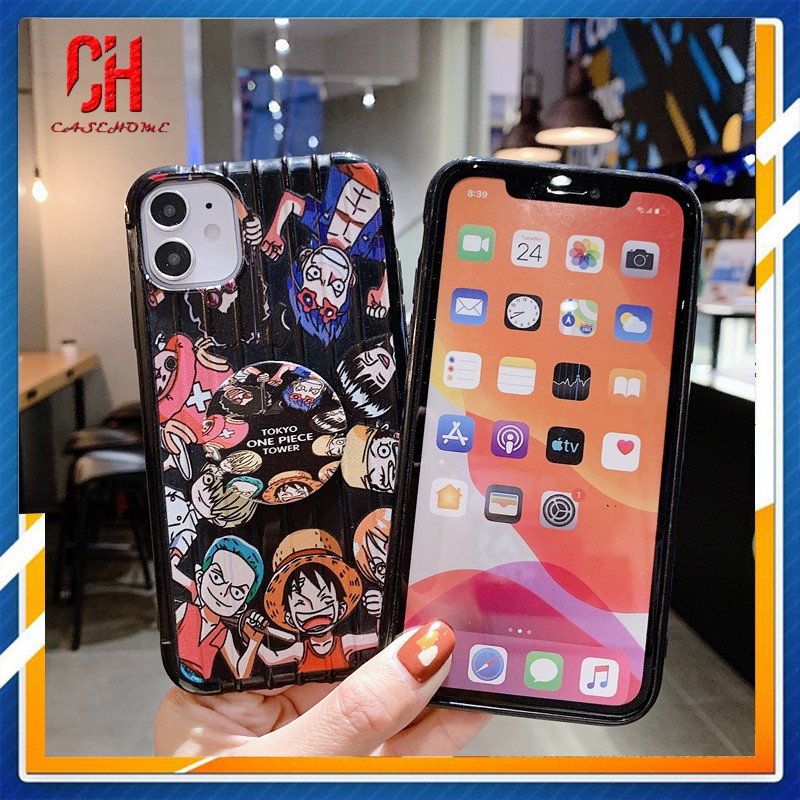 Ốp điện thoại Motif màu đen hình hoạt hình cho Realme 5i 6 C2 6i C3 7 5 C11 C12 5S C1 7i C15 C17 6S U1 C3i Narzo 20 PRO 10 10A 20A