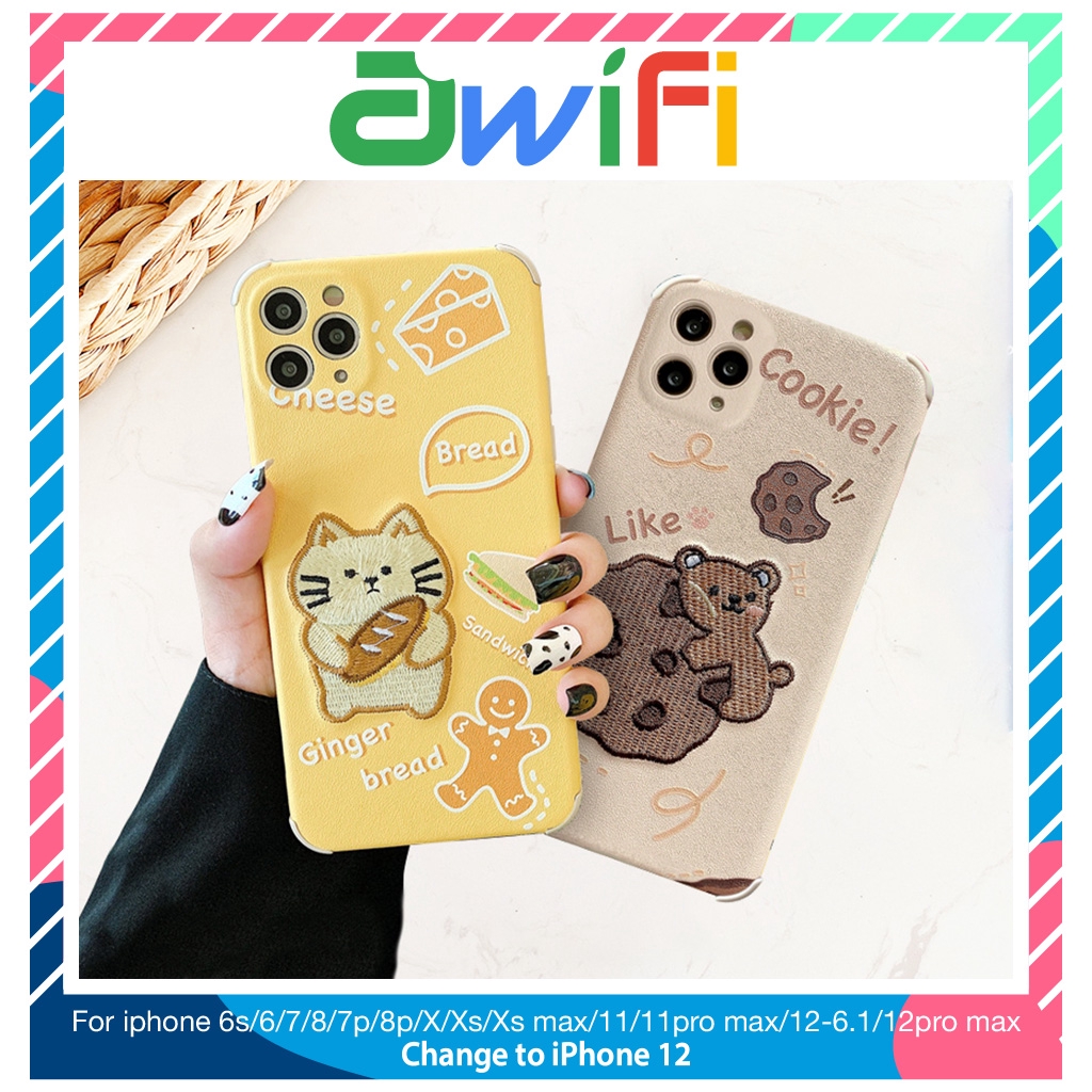 Ốp lưng iphone thêu cheese cookie 5/5s/6/6plus/6s/6splus/7/7plus/8/8plus/x/xr/xs/11/12/pro/max/plus/promax - Awifi H3-3