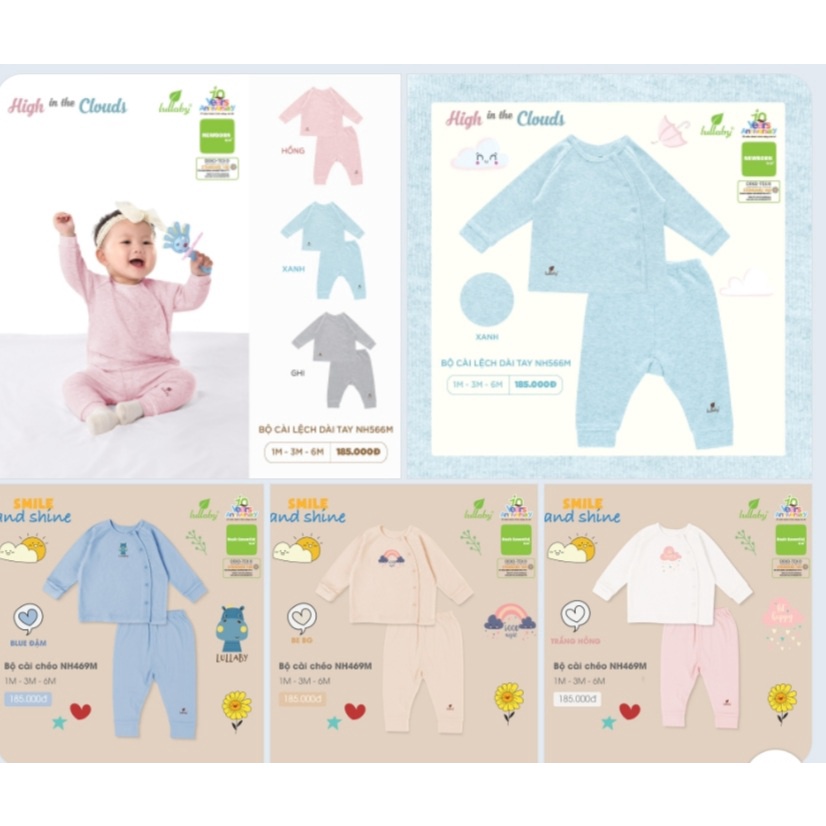 Bộ sơ sinh dày cài lệch Lullaby