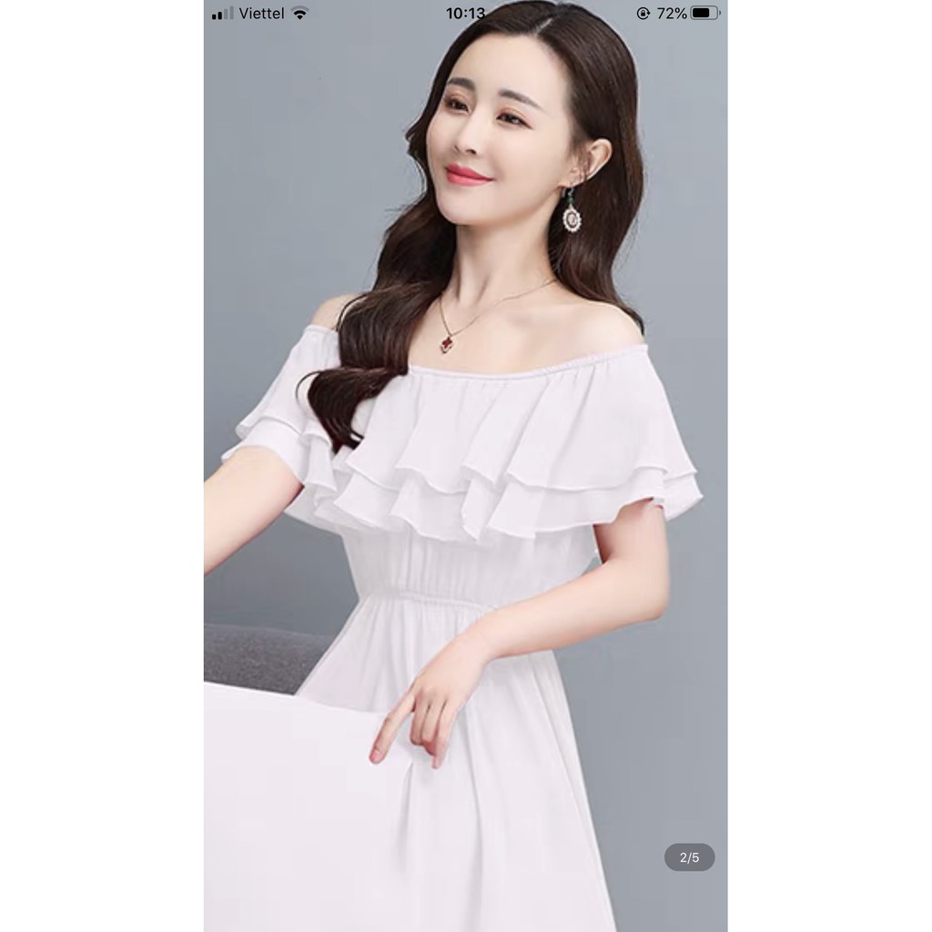 Váy , Đầm Nữ Cổ Tròn Họa Tiết Trơn Dáng Dài [Hàng thiết kế] | BigBuy360 - bigbuy360.vn