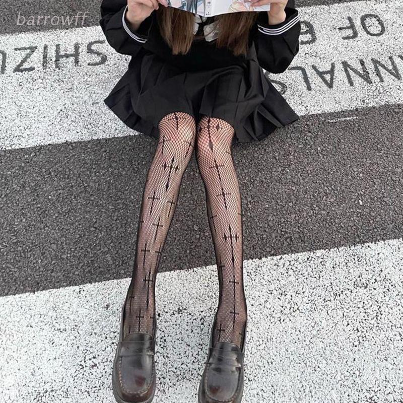 Bít Tất Lưới Họa Tiết Anime Gothic Cho Nữ
