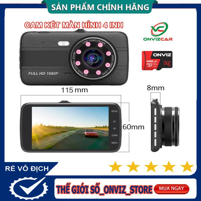 Camera Hành trình ô tô ONVIZCAM 8LED Trước sau FULL HD 1080P