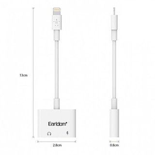 Jack Chuyển Lightning 2 in 1 ( 2 Cổng Lightning + Jack 3.5 ) EarlDom OT16