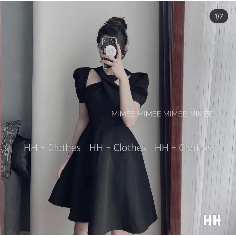 Váy Xoắn Ngực 3 Màu Tay Cộc Sang Chảnh Siêu Xinh