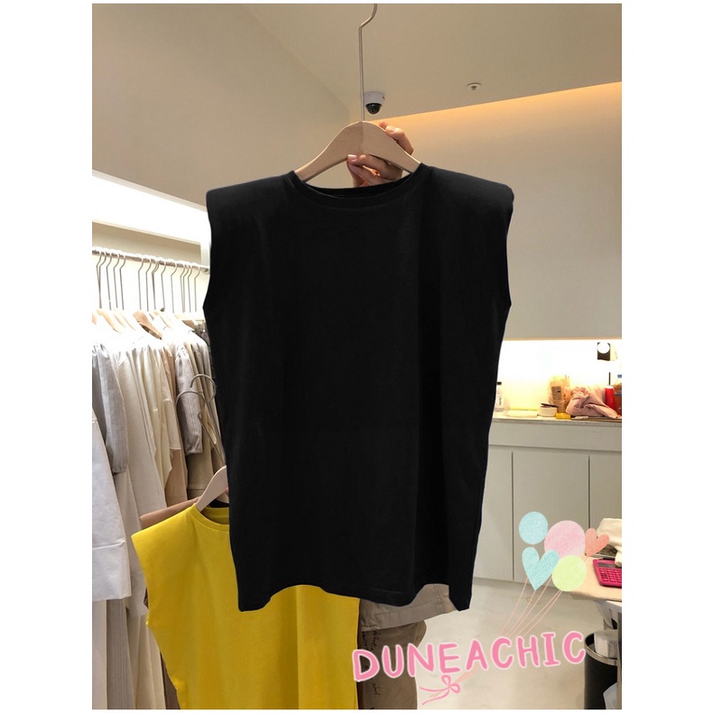 DUNEA Áo thun sát nách cổ tròn thiết kế đơn giản dành cho nữ