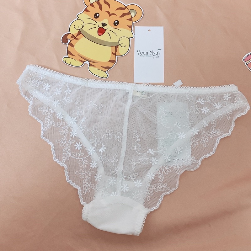 Áo Ngực - Áo lót - Ren hoa trắng - Mút nâng vừa - Áo Bra có gọng - R101 - VoanMya - Pastel Bralette