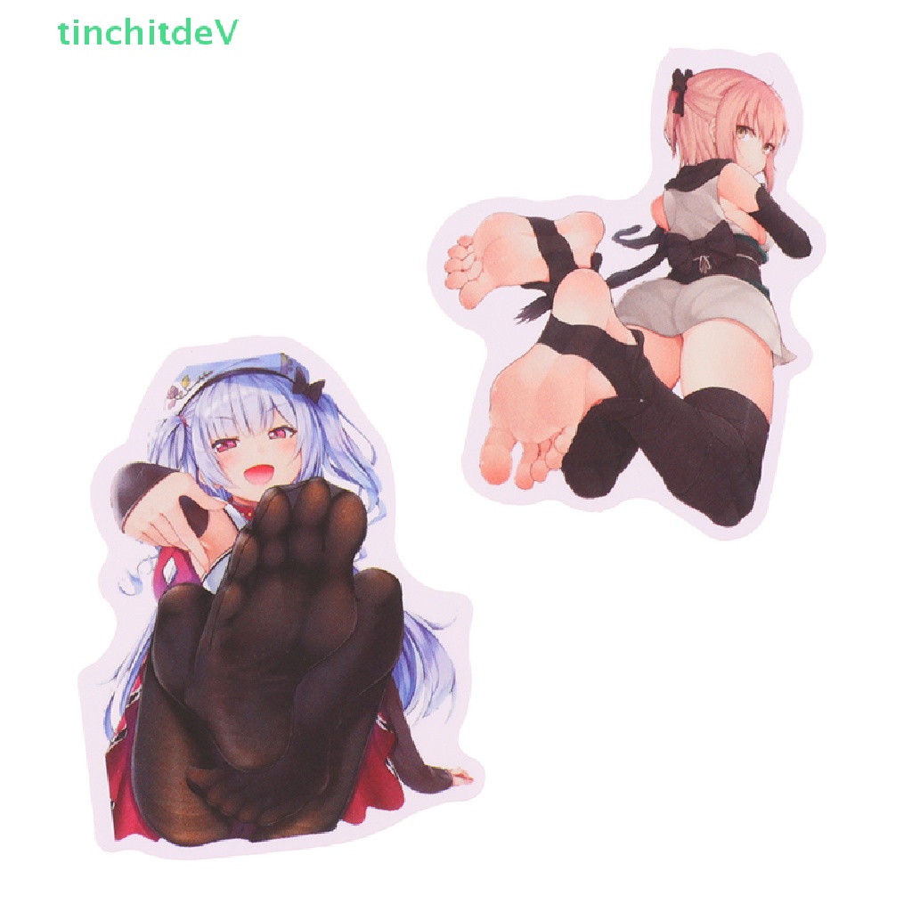 Bộ 50 Miếng Dán Trang Trí Laptop / Điện Thoại / Ván Trượt / Xe Hơi Hình Cô Gái Anime Gợi Cảm