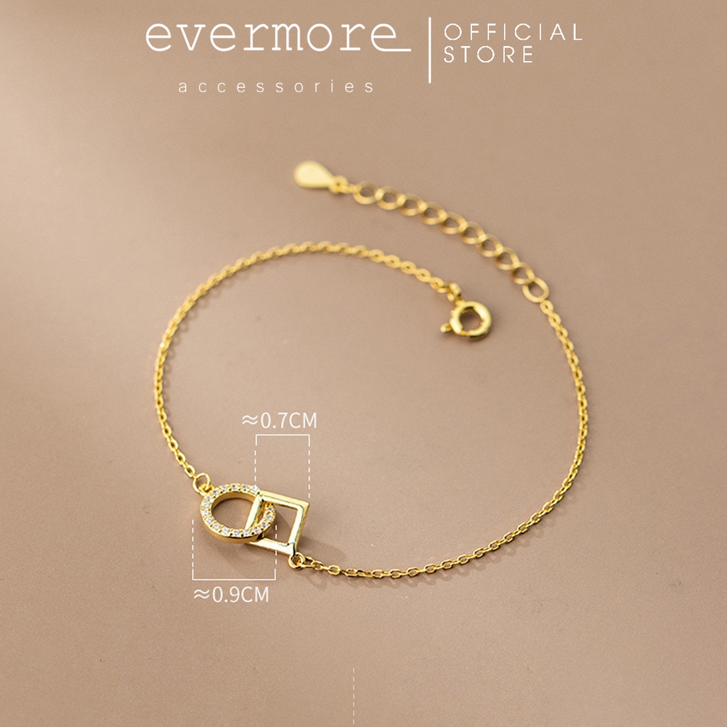 Vòng tay bạc EVERMORE, lắc tay vuông tròn bạc Ý 925 nguyên chất thanh lịch, minimalism - L008