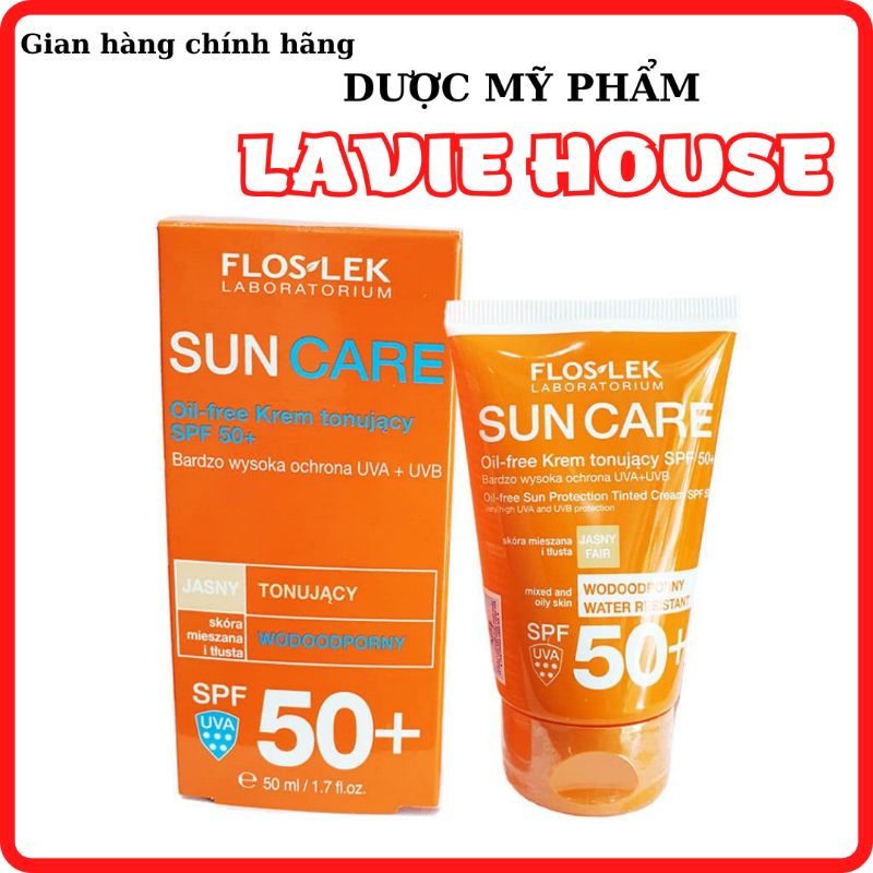 kem chống nắng Floslek Sun Care Oil tree Sun Protection Tinted Cream SPF 50+