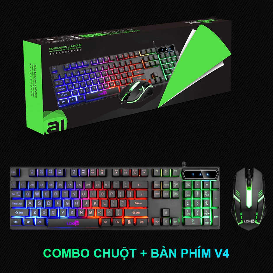 Bàn phím máy tính Gaming RGB SIDOTECH LDK V5 Pro, có dây, đèn LED chống nước