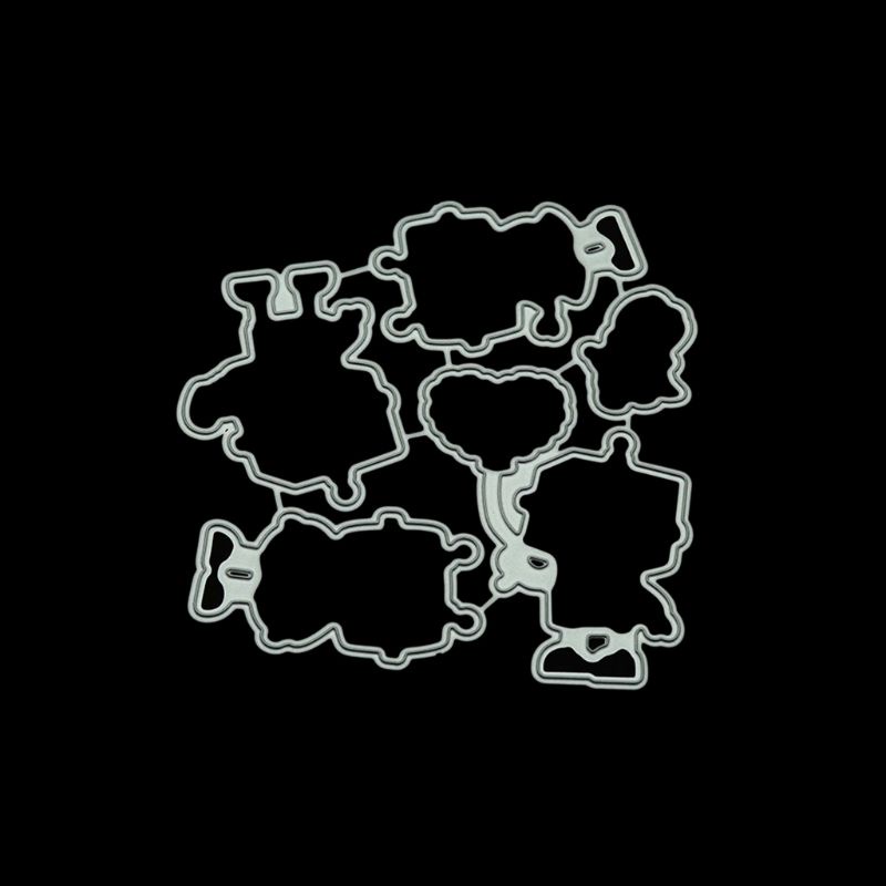 Khuôn Cắt Giấy Làm Từ Kim Loại Hình Đồ Ăn Nhiều Tầng Trang Trí Scrapbook