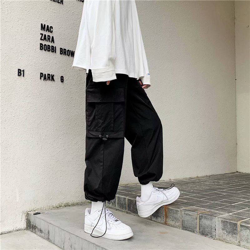 Men's multi-pocket loose sweatpants