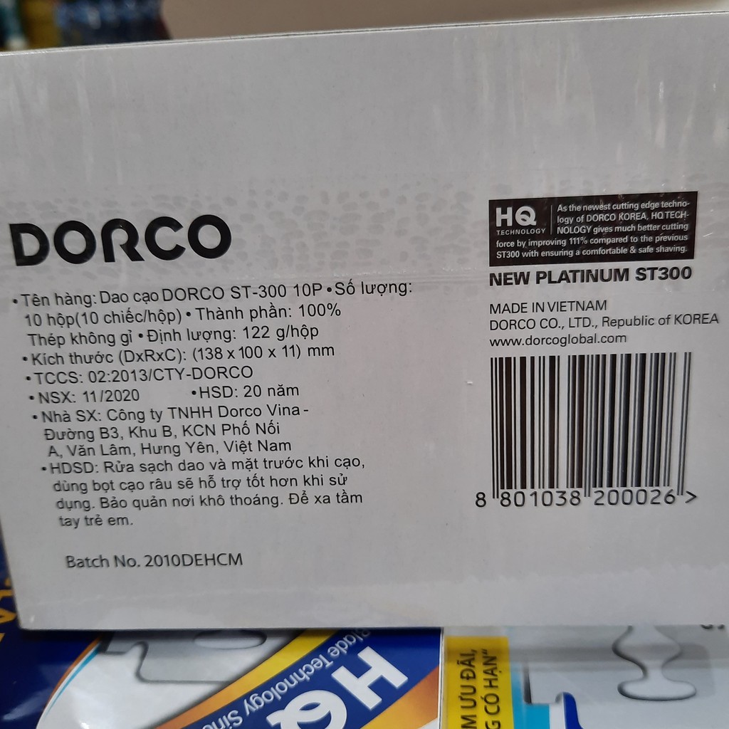 Hộp 100 Lưỡi Lam Dorco ST 300 (Nhãn Xanh)