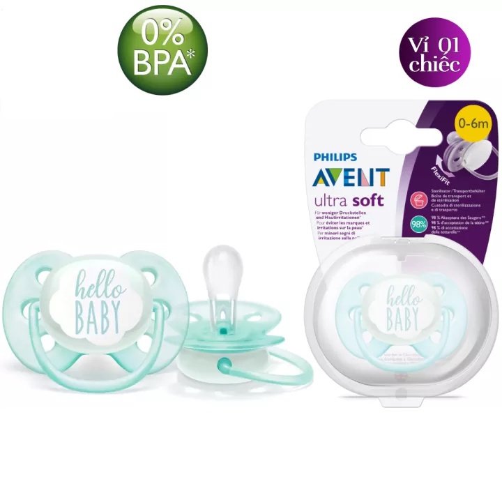 Núm ti giả Philips Avent Núm ty ngậm Avent Ultra Air Soft Thông Khí Siêu Mềm Có Chỉnh Nha - 1 Đổi 1 Nếu Lỗi NSX