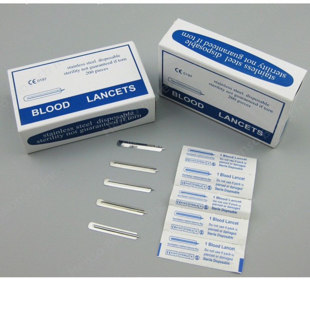 Hộp 200 Chiếc Kim Nặn Mụn Chính Hãng Blood Lancets