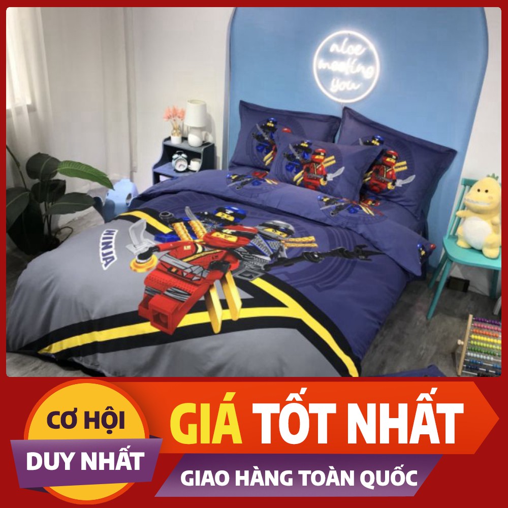 Bộ chăn ga cotton lụa cho bé