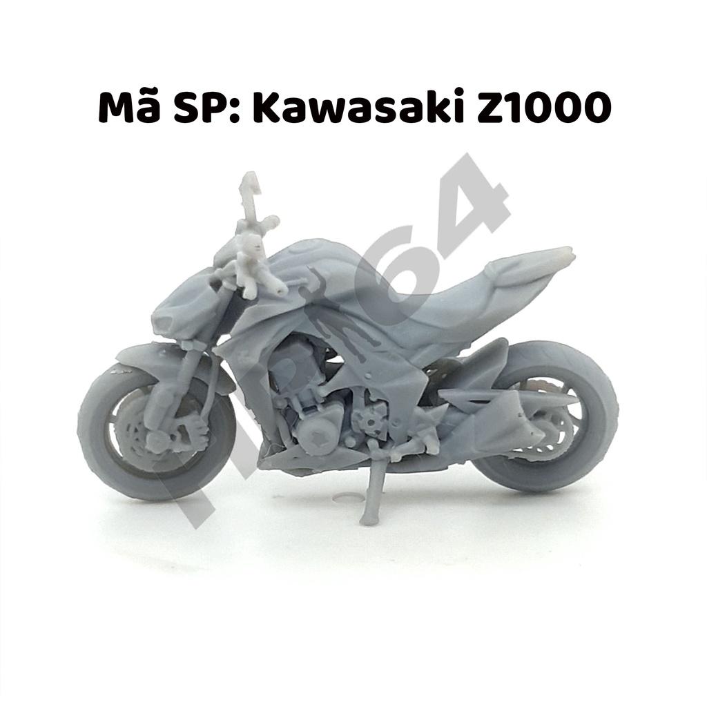 Mô hình xe mô tô thô chưa sơn tỉ lệ 1/64 Z1000
