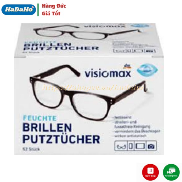 Giấy lau kính Visiomax Đức 52 tờ giúp làm sạch và bảo vệ kính