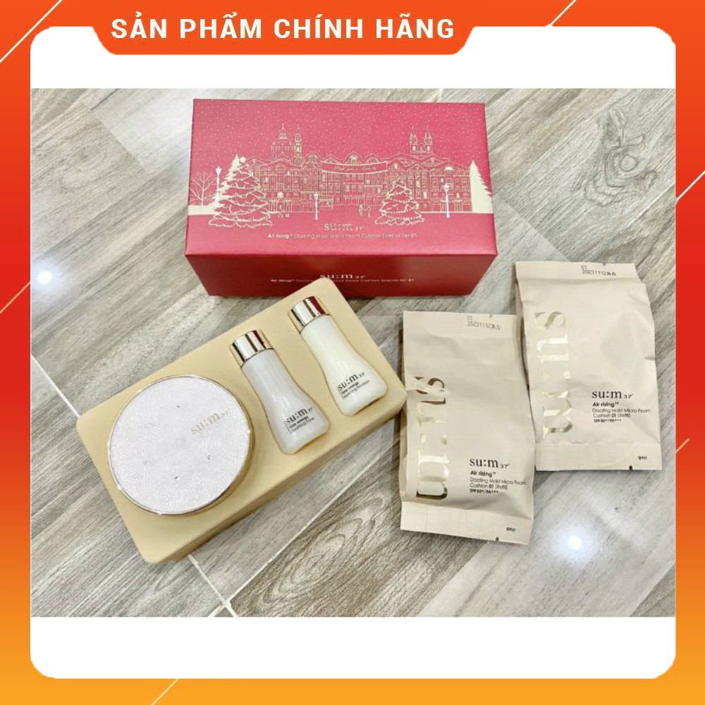 Cushion phấn nước Sum37 cho lớp nền ẩm mịn - Su:m37 Air Rising TF Dazzling Moist Micro Foam Cushion tặng 2 lõi.