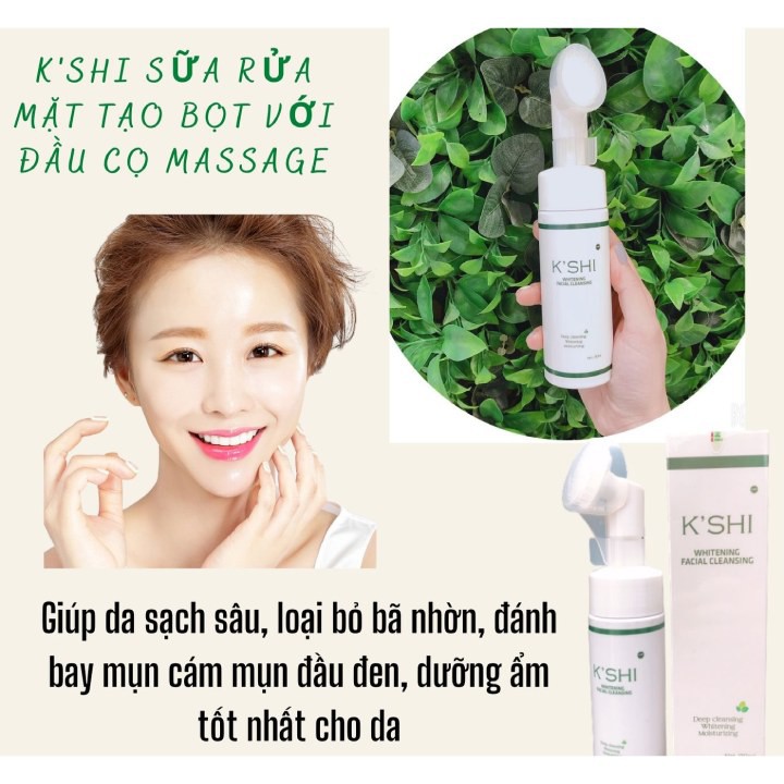 Sữa Rửa Mặt Ngừa Mụn Kiềm Dầu K'shi Có Đầu Cọ Massage Tạo Bọt 150ml Hàng Chính Hãng KM Sốc Ngay Hôm Nay