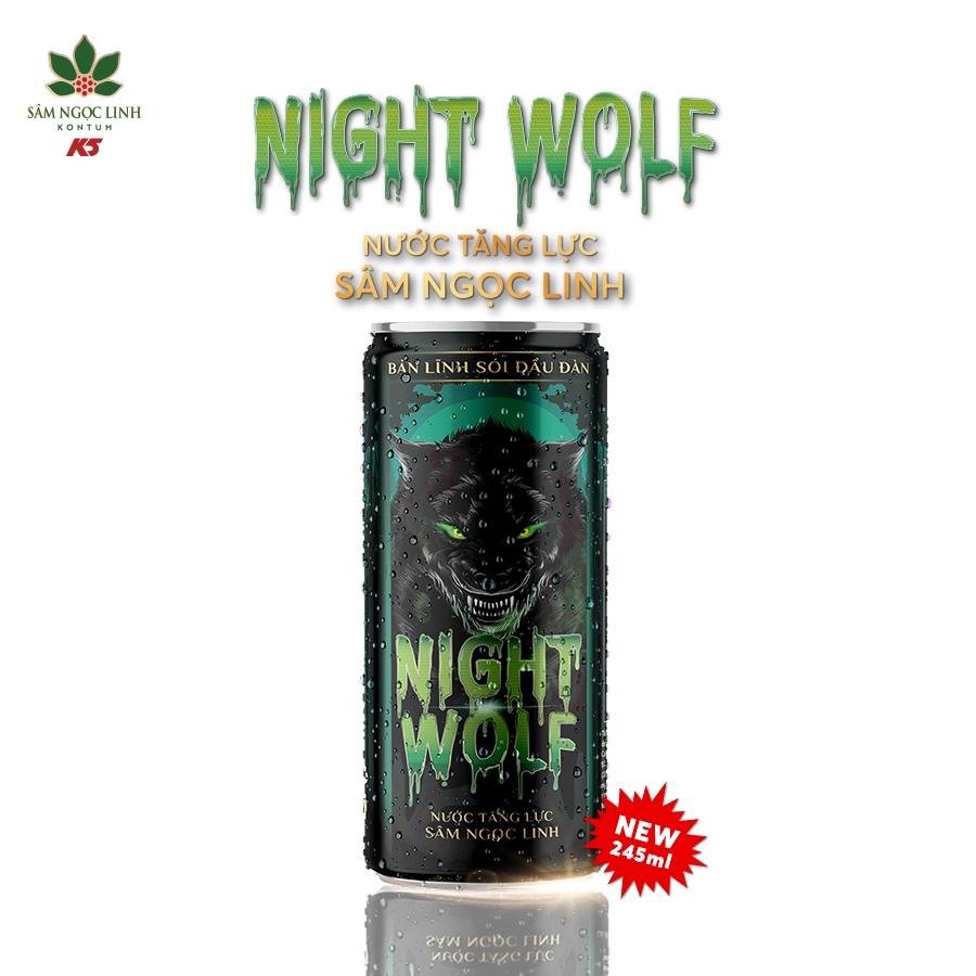 Nước Tăng Lực Night Wolf Sâm Ngọc Linh Pack 6 Lon (245ML/Lon)