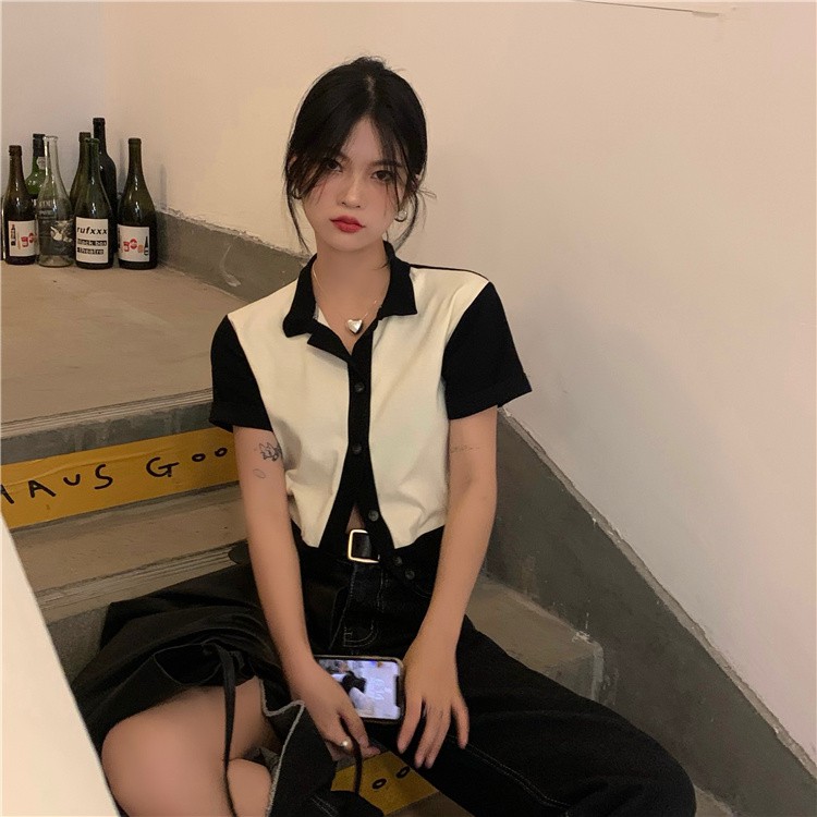 Áo thun polo croptop thời trang nữ