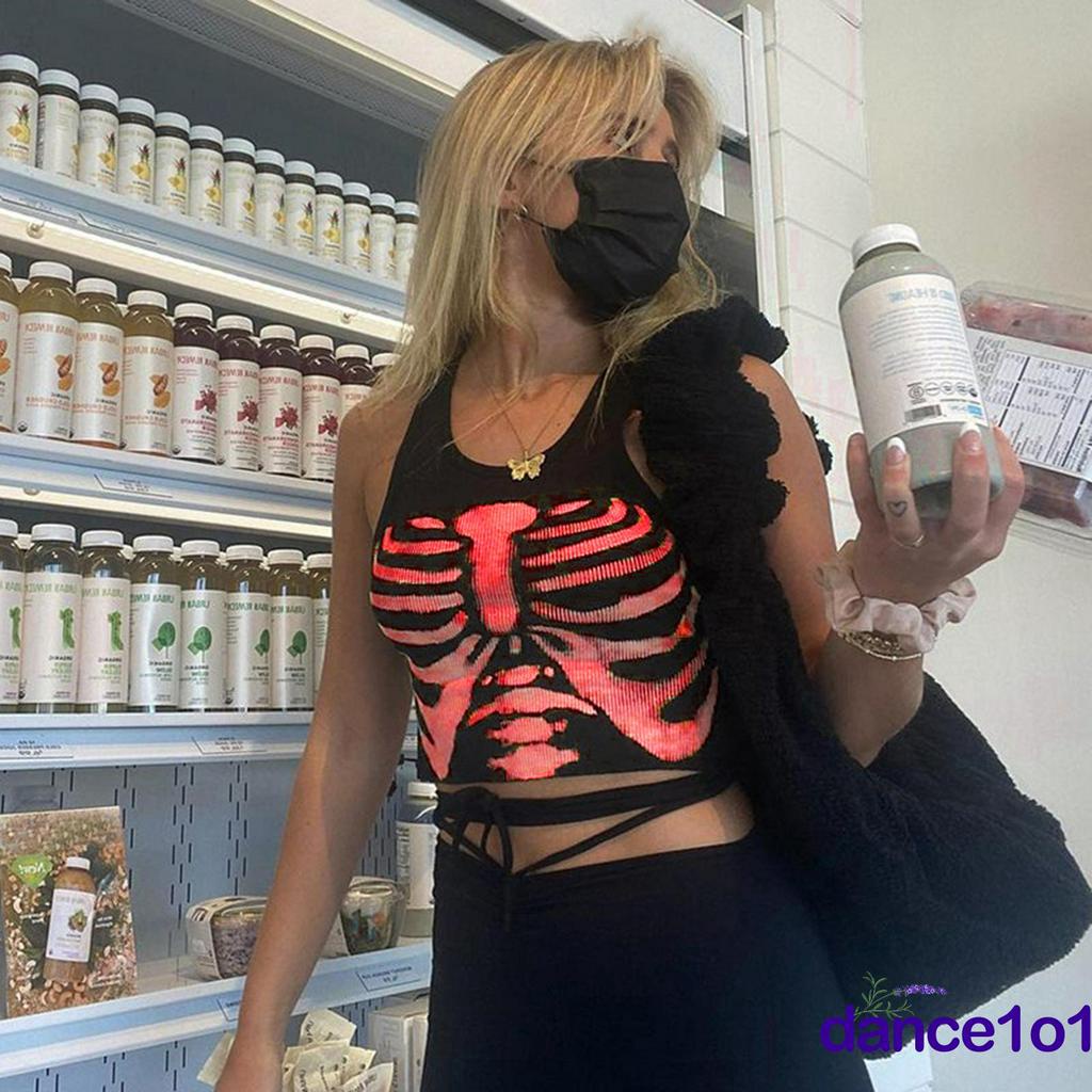 Áo thun nữ không tay in hình phong cách cá tính