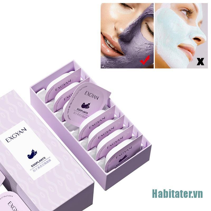 【Habitater】New Natural Eggplant Extract Mud Facial Mask Oil Control Blackhead Deep Cleaning