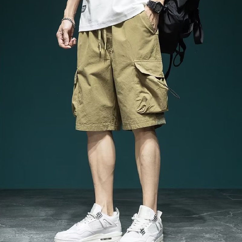Quần Short Kaki Dáng Rộng Nhiều Túi Thời Trang Mùa Hè Cho Nam Size M-3XL