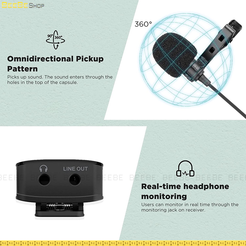 Boya BY-XM6-S1 / BY-XM6-S2 - Micro Không Dây True-Wireless Cho Smartphone, Cameras, Thu Âm, Làm Vlog, Phỏng Vấn