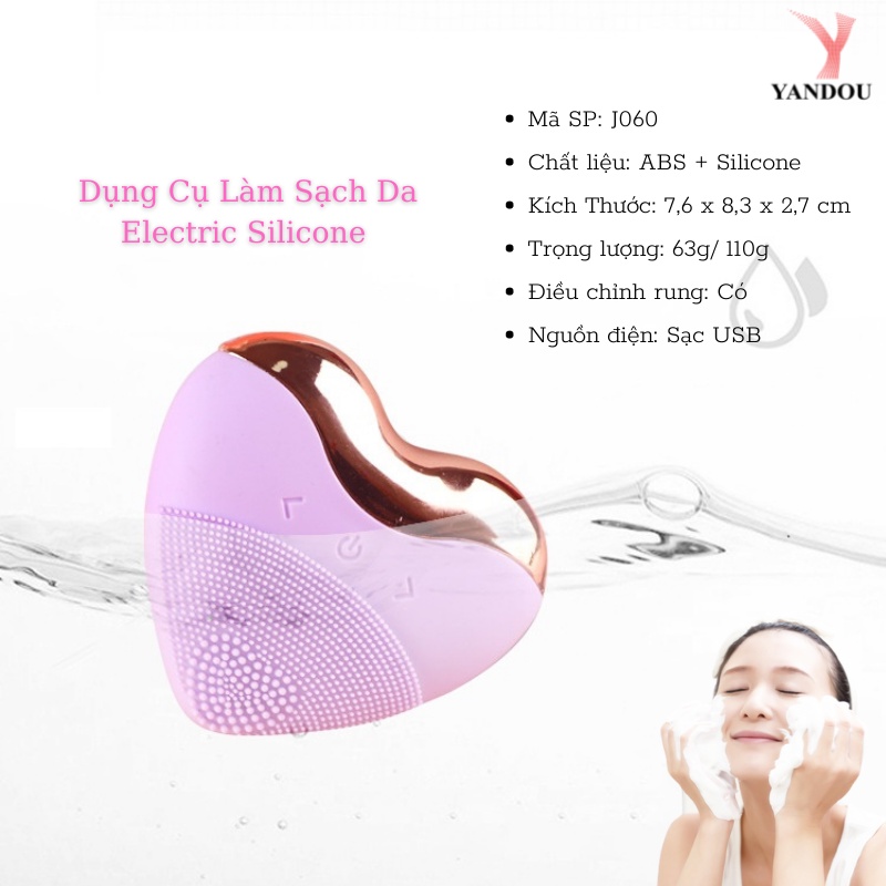 [Mã LTBAUAB15 giảm 7% đơn 99K] Máy rửa mặt Yandou J060 bằng silicone chống thấm nước