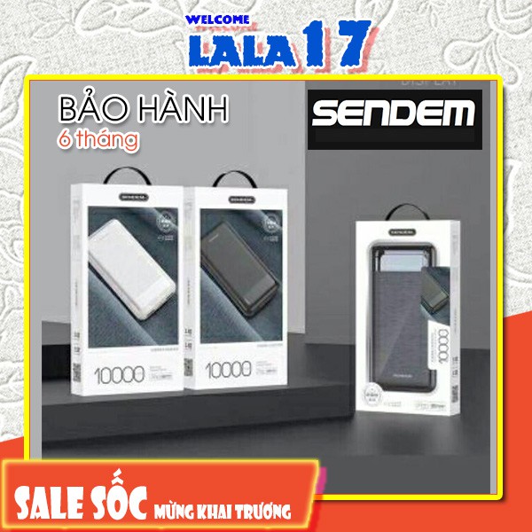 Sạc Dự Phòng Chính Hãng Sendem (P100 - P200) - Dung Lượng 10000mah 20000mah - Lala17 Shop