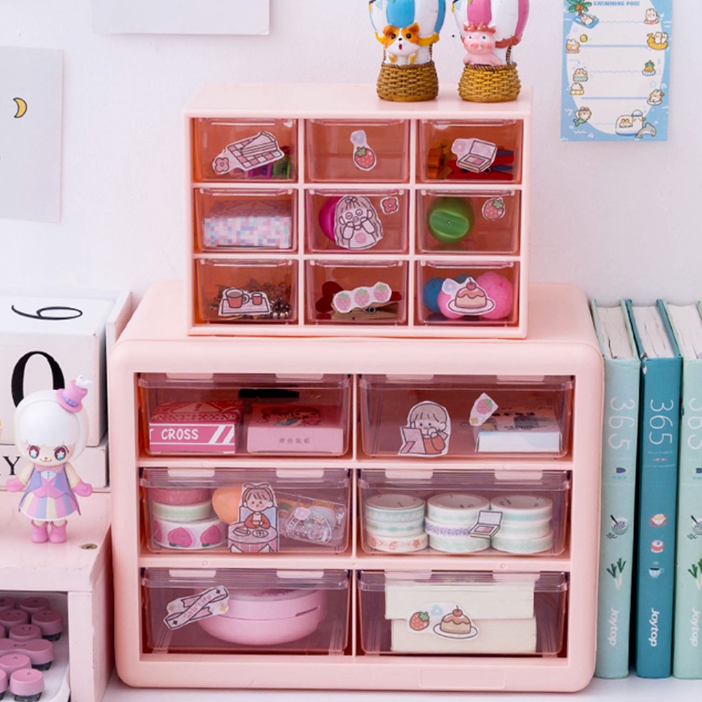 Hộp Đựng Đồ JUJIAJIA 9 Ngăn Siêu Đẹp Bằng Nhựa Đa Năng