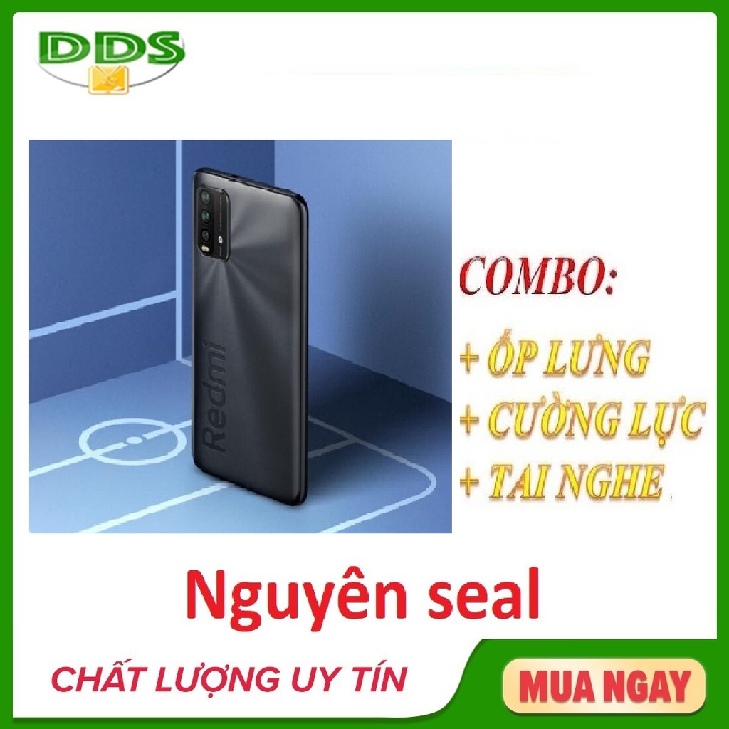 Combo Điện thoại Xiaomi Redmi Note 9 4/128  Chip Snap 662 China Version (4G) + Ốp lưng + Cường lực + Tai nghe