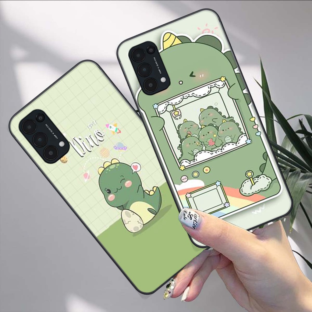 Ốp lưng điện thoại  RENO 5 / RENO 5 4G / RENO 5 5G in hình khủng long siêu cute, đáng yêu