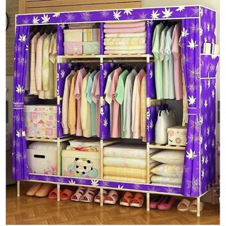 Tủ kệ treo, sắp xếp quần áo khung gỗ 4 buồng 8 ngăn size 1.7m