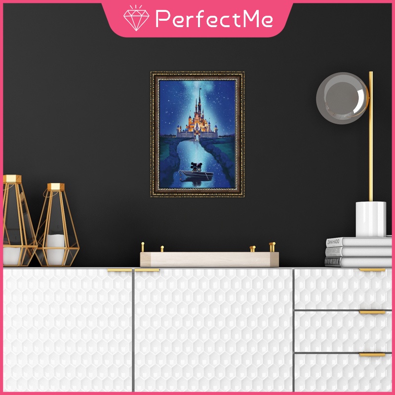 Bộ tranh đính đá 5D DIY hình lâu đài để trang trí nhà