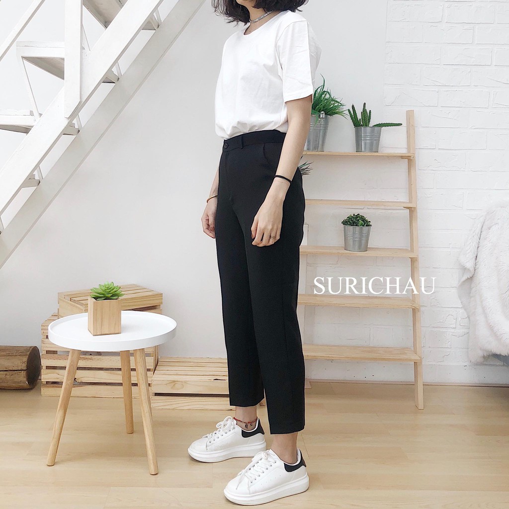 Quần baggy tây công sở bassic, quần mặc đi làm, đi chơi chất vải form đẹp