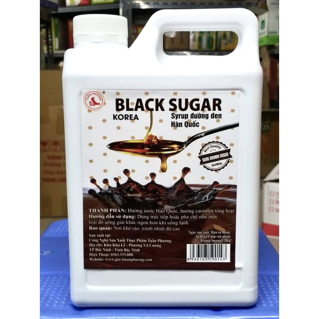 Siro đường đen Tuấn Phương can 2(lit), nguyên liệu làm trà sữa, pha các loại đồ uồng