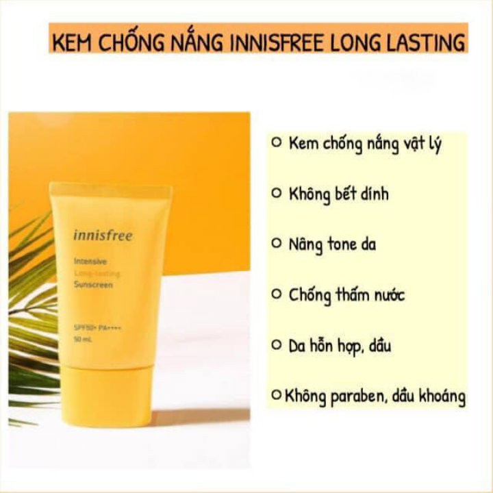 Kem Chống Nắng Innisfree Intensive Long-lasting Sunscreen EX SPF50+PA++++ 50ml