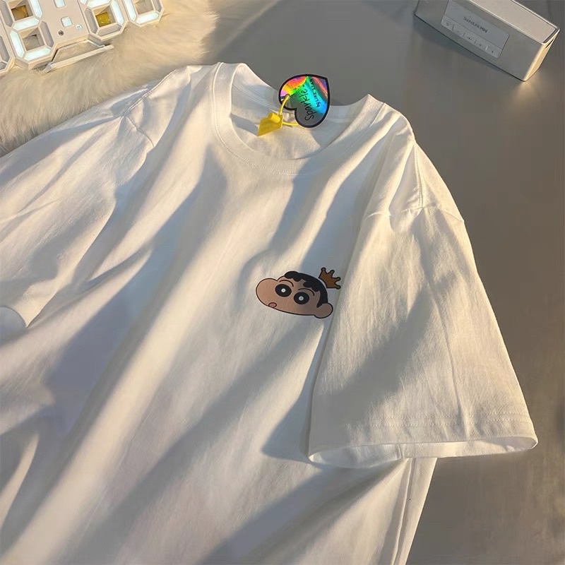 Áo thun cotton tay lỡ dáng rộng unisex - Sin đội vương miện