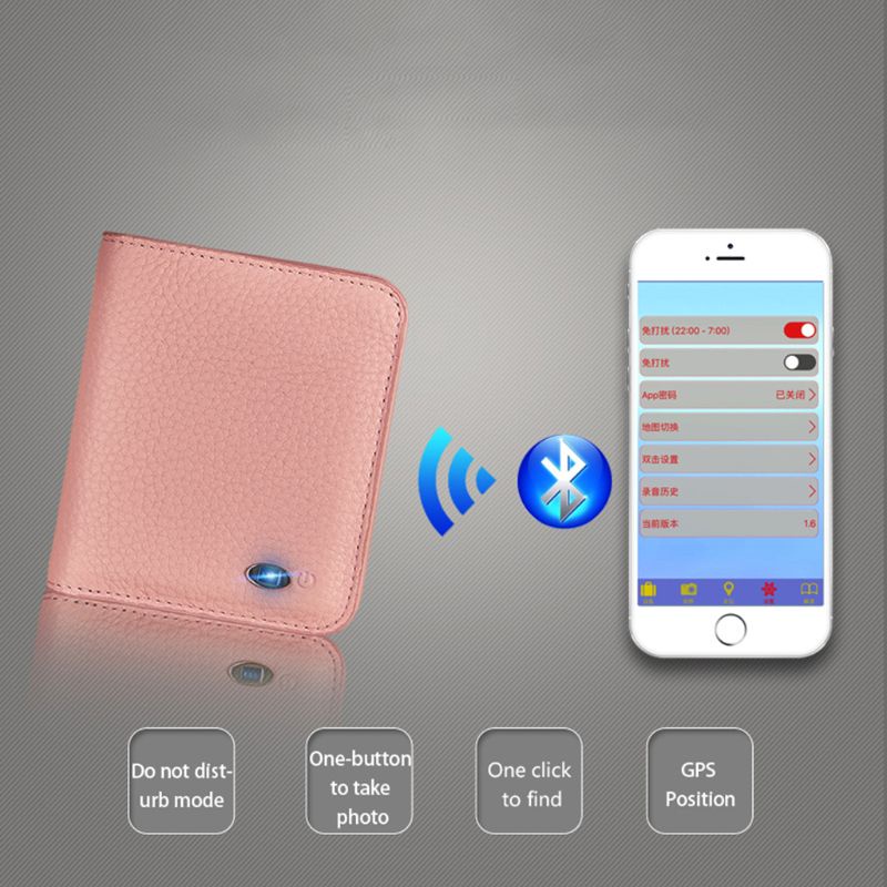 Youyo Ví Da Thật Dáng Ngắn Chống Trộm Thông Minh Bluetooth Cho Nữ