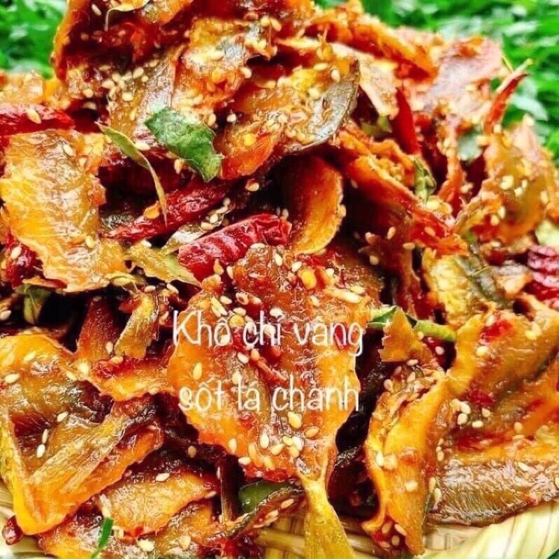 Khô cá chỉ vàng rim lá chanh loại ngon hũ Pet 300gr, cay cay zai zai giá siêu rẻ