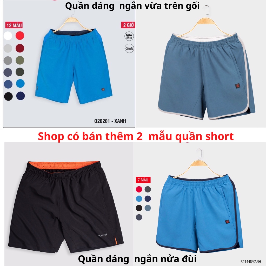 Quần short nam quần ngố nam dáng dài FASVIN dài ngang gối vải gió mềm mát tiện dụng mặc nhà và thể thao T21438